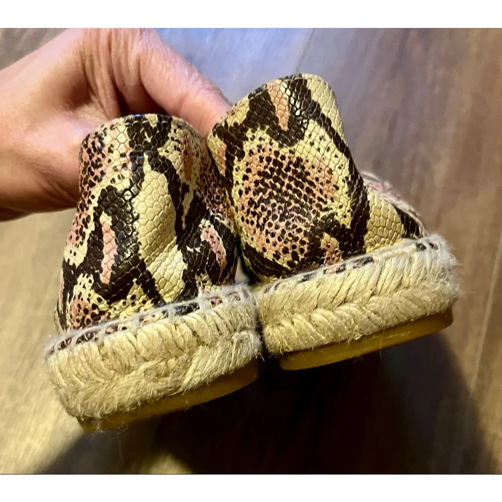J. Crew animal print espadrille slip on loafers size 9